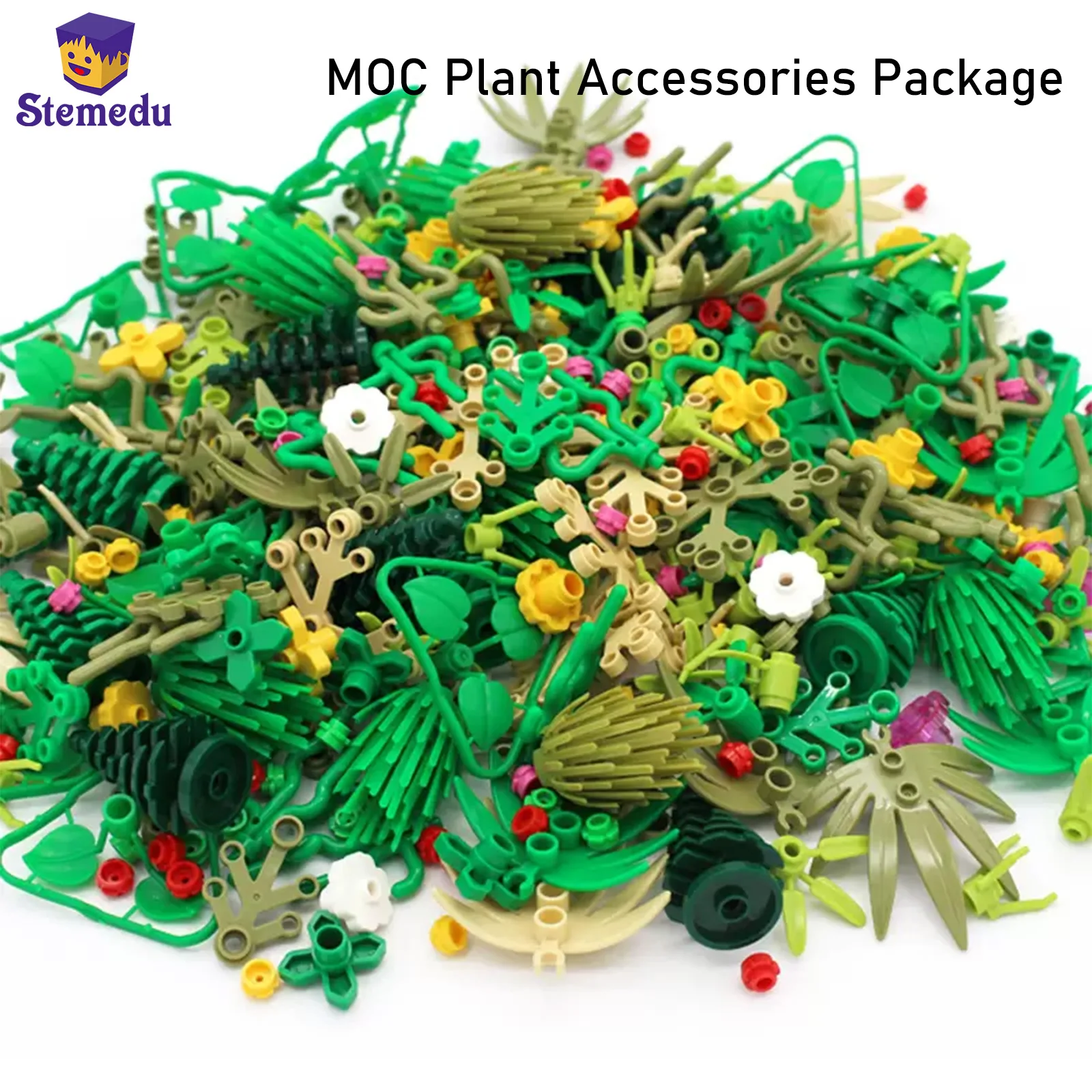 MOC Plants Accessories Building Blocks Brick Grass Tree Leaf Flower Bush Jungle City House Street Puzzle DIY Toys Gift for Kids