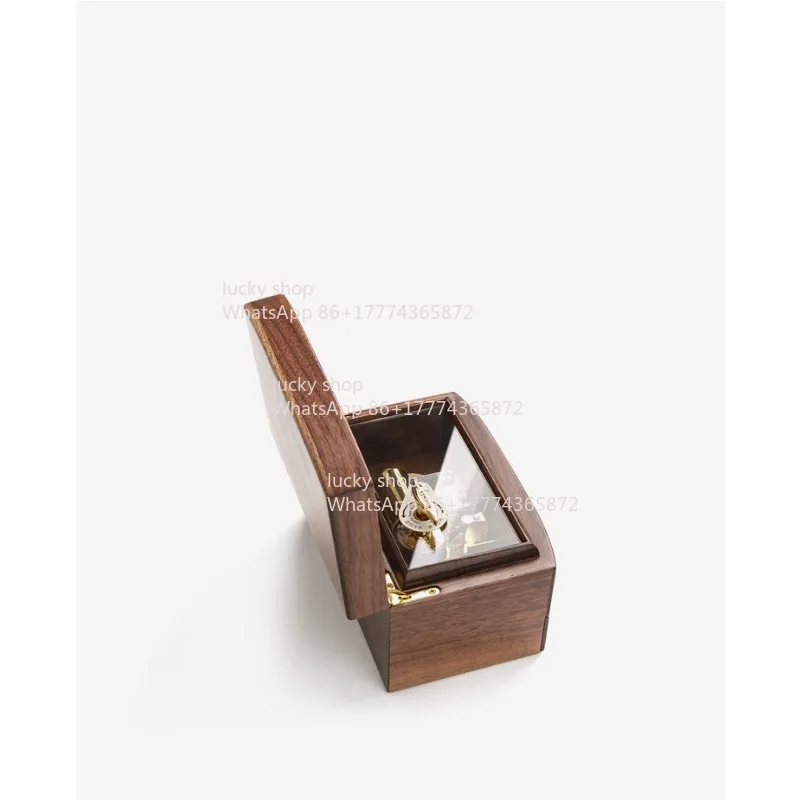 

Walnut Wooden Music Box | Double-Layer Storage with Melody Mechanism Gift