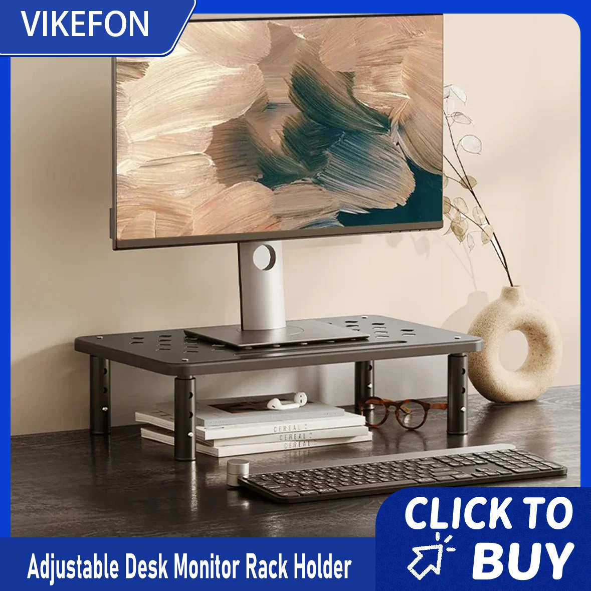 Soporte ajustable para Monitor de escritorio, soporte para pantalla de PC, soporte de exhibición para ordenador de escritorio para estudio de oficina, trabajo, estudio, estudiantes