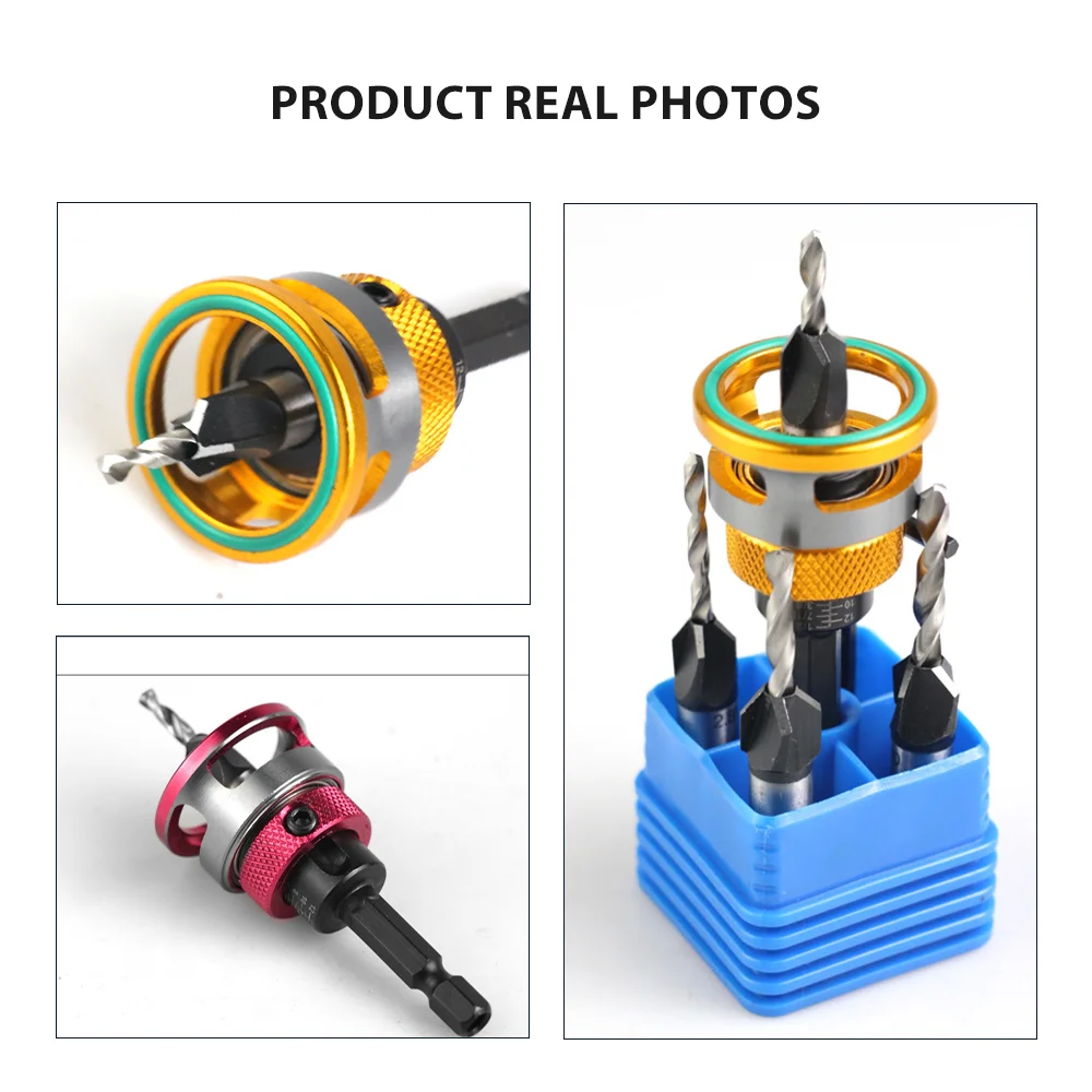 

Woodworking Limit Four Edge Countersink Drill Alloy Drill Cone Drill Adjustable Depth Step Drill Screw Countersink Drill Bit