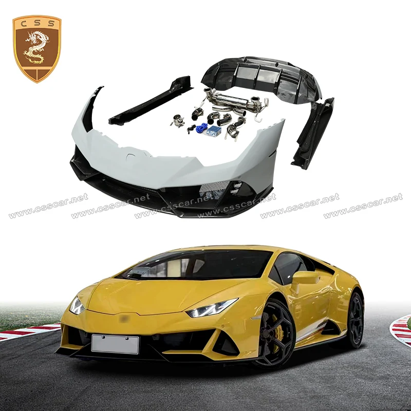 

For Lamborghini Huracan New To Old EVO Style Wide Front Bumper Side Skirt Splitter Winglet Tail Boot Lip Spoiler Wing Bodykits