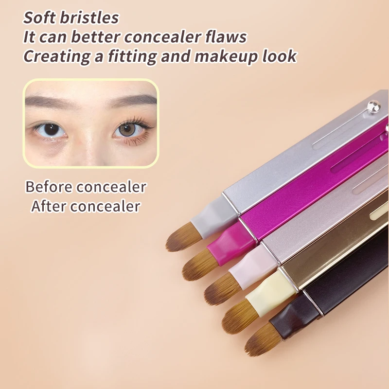 1pc dois-em-um corretivo ajustável escova de sobrancelha maquiagem escova de lábios maquiagem dos olhos escova de sobrancelha iniciante ferramenta de pincel de maquiagem