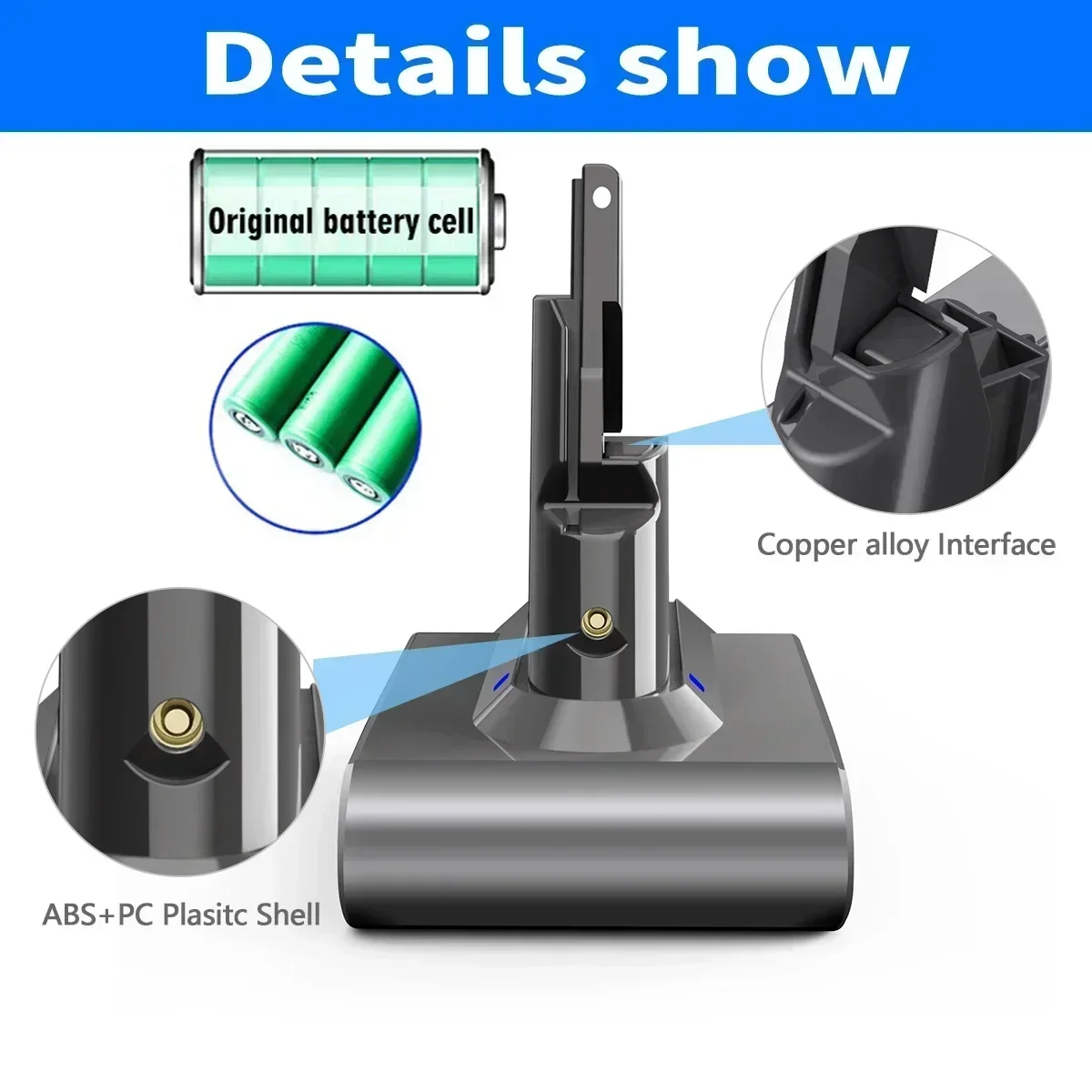 

Rechargeable BateriaVacuum Cleaner Battery for Dyson V6 V7 V8 V10 Series SV07 SV09 SV10 SV12 DC62 Absolute Fluffy Animal Pro