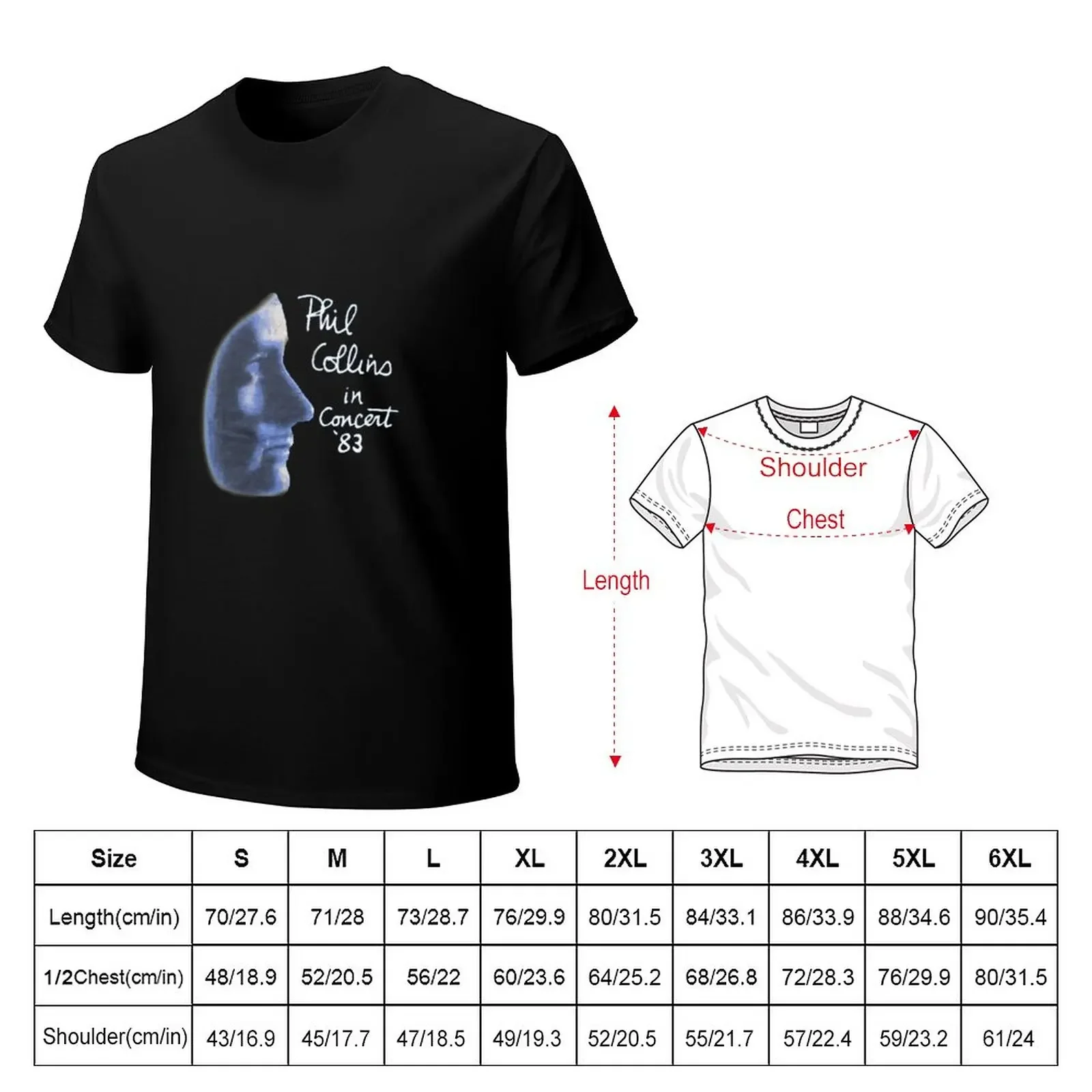 from 1000 unique Phil Collins 1983 Tour T-Shirt tops oversized kawaii clothes Short sleeve tee men