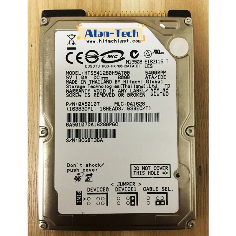 Для H-itachi HTS541280H9AT00 80GB IDE 2,5-inch Drive 5400 RPM 90% Новинка