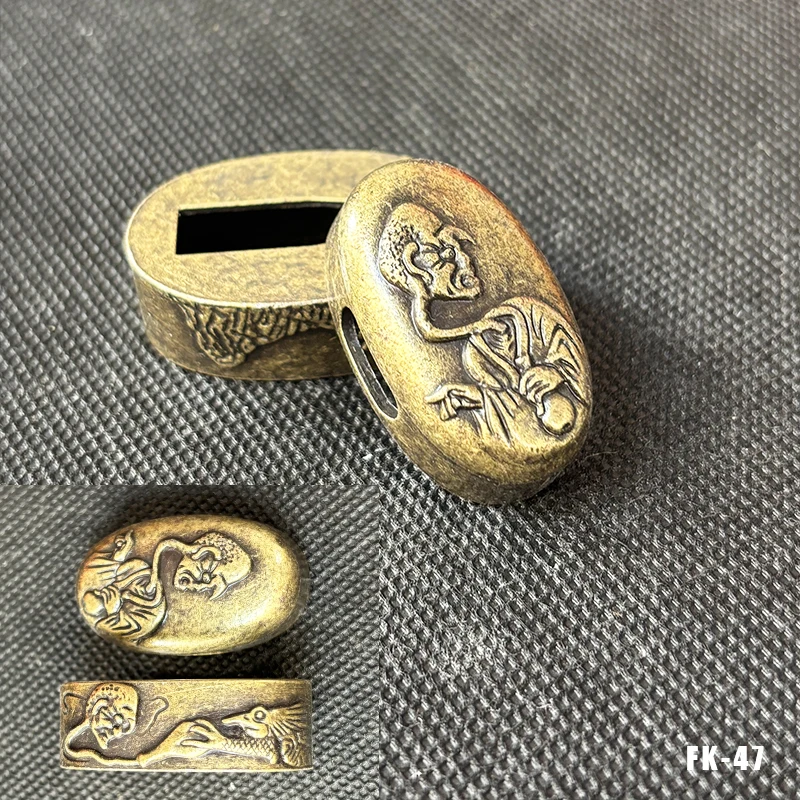 Hochwertige Legierung Katana-Griffkappe Fuchi Kashira Griffkragen für Japanische Schwerter Samurai-Katanas Wakizashi-Schwerter Zubehör – Detail 29