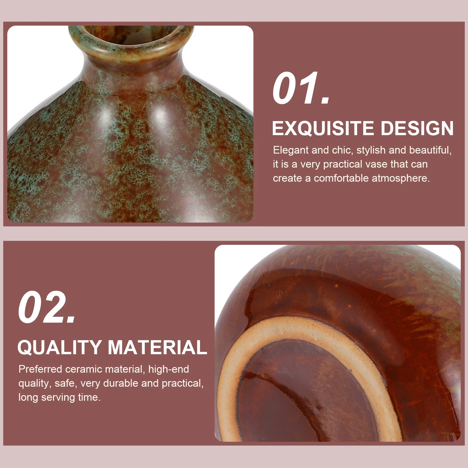 

Chic Art Vase Ceramic Flower Holder Decor Long Serving Time Gift Ceramic Small Vase Flower Holder