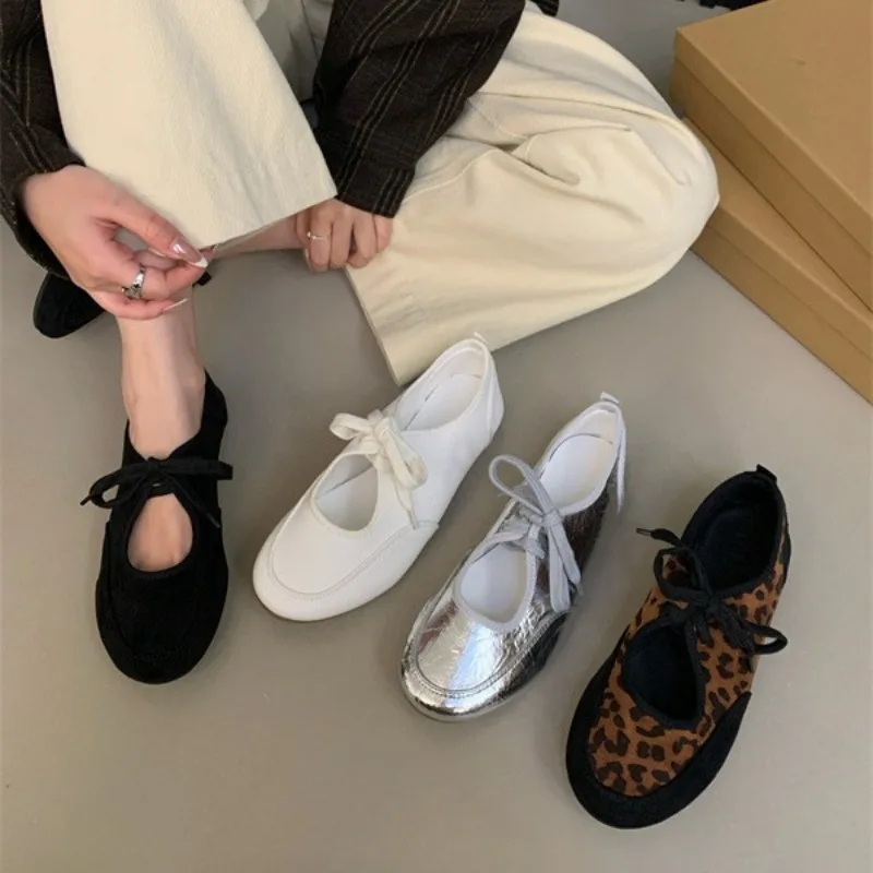 Zapatos planos lolita para mujer, zapatos mary janes, zapatos de lujo para mujer descalzo, pisos informales sexis de leopardo