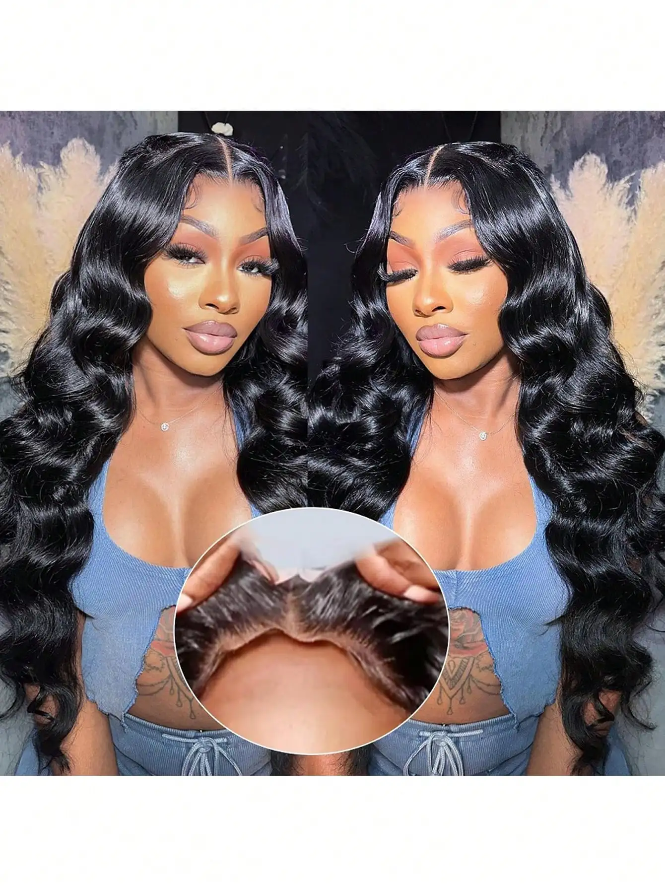 

4x4 Lace Wigs Human Hair Body Wave Wig Human Hair Glueless Wigs Human Hair Pre Plucked Lace Wigs for Black Women Frontal Wigs