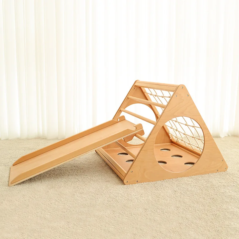 Climbing frame Children's indoor household baby ladder Wooden kindergarten slide combination Multifunctional small playground