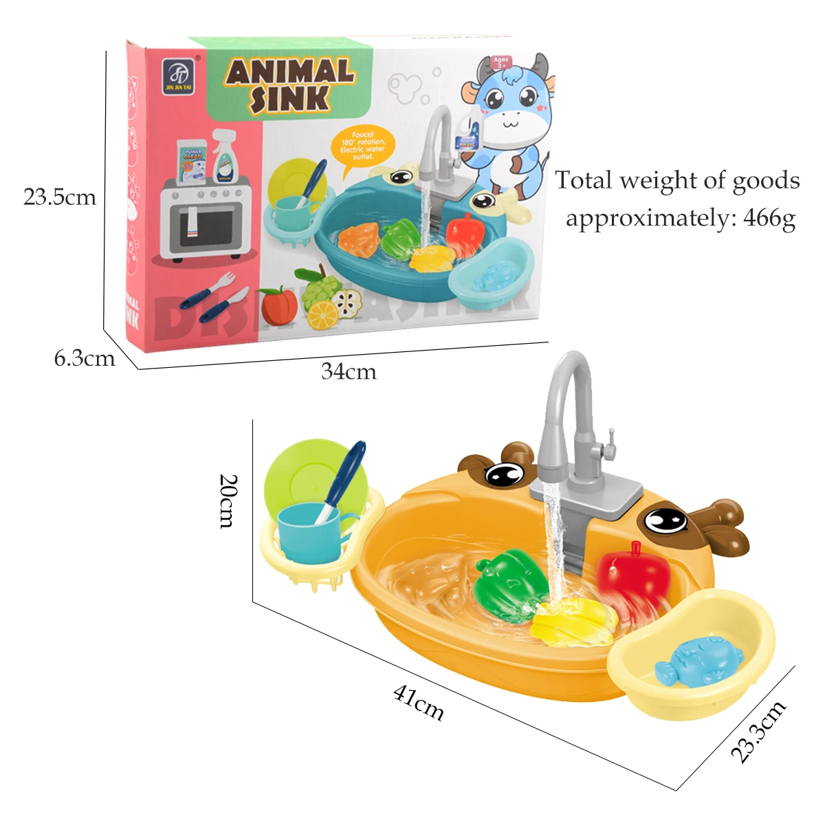 ของเล่นเครื่องล้างจาน อ่างล้างจานเล่นไฟฟ้าพร้อมน้ําไหล ระบบวงจรน้ําอัตโนมัติ อุปกรณ์ครัวจําลอง