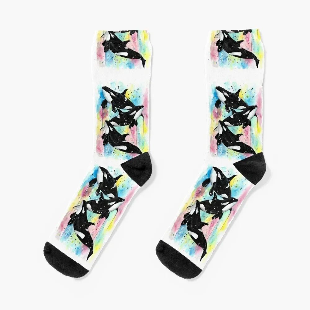 Killer whales orcas Socks Lots Thermal man winter Stockings compression Men Socks Women's