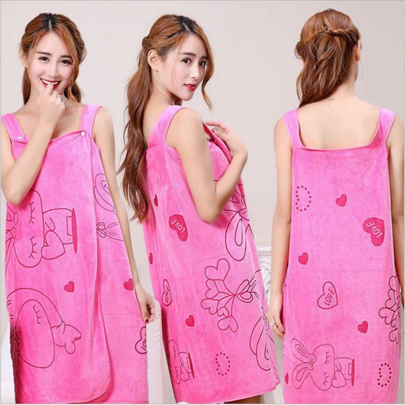 Microfiber Soft Bath Towel Fashion Women Sexy Wearable Quick Dry Magic Bathing Beach Spa Bathrobes Wash Clothing Beach Dresses