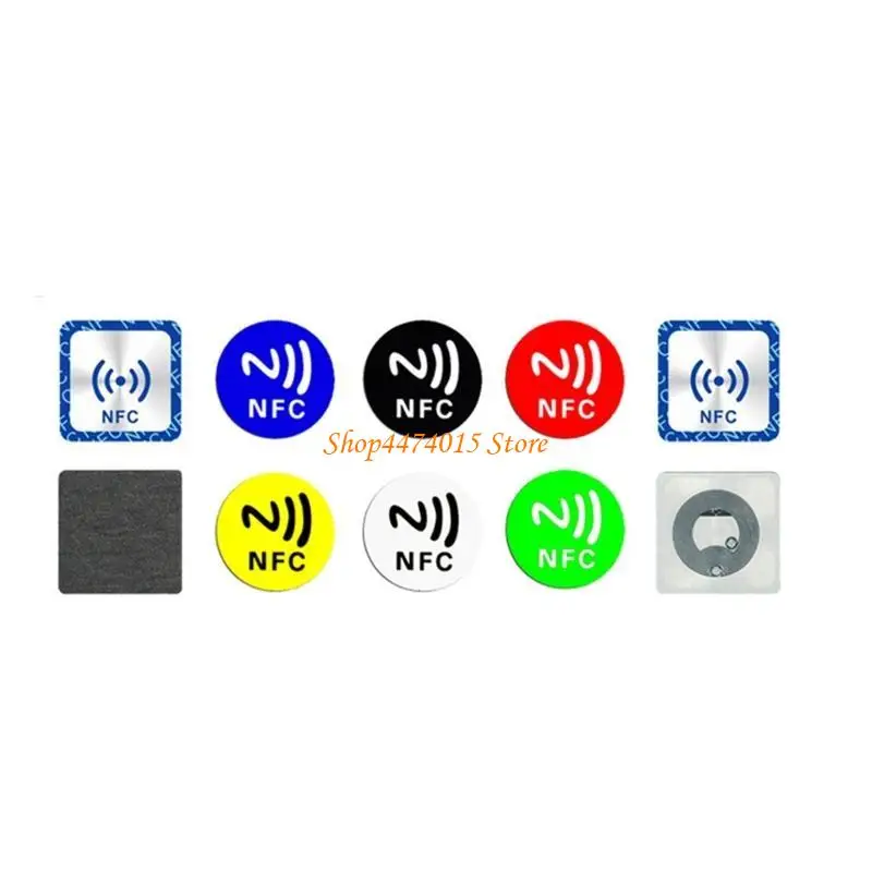 K1AA 6pcs/Lot Tags Stickers NTAG215 Анти -металлическая клейкая наклейка RFID Universal Lable NTAG215 TAG Metallic