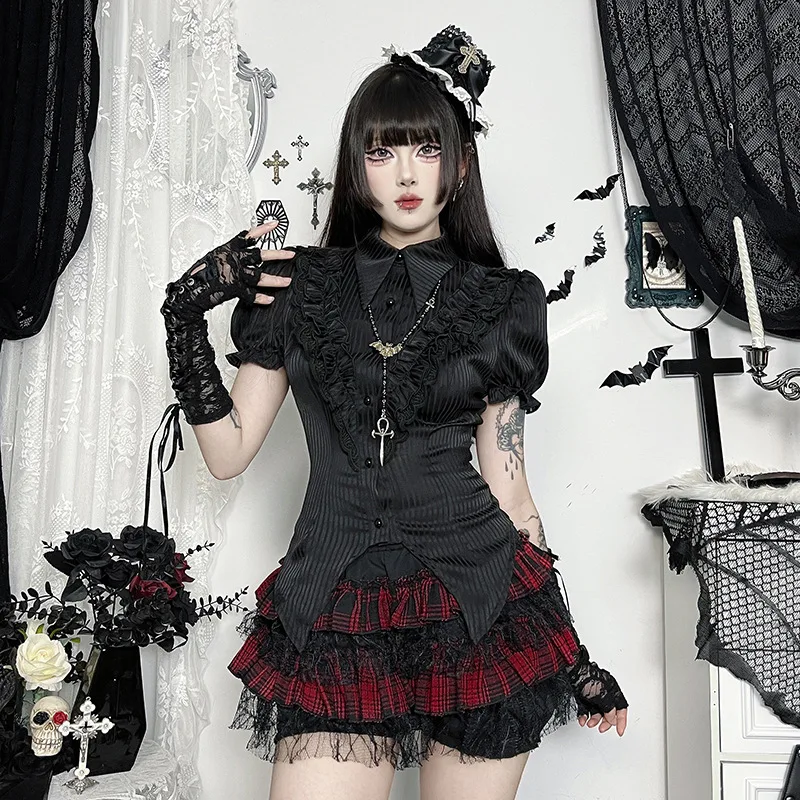 cf25109-スパイダーウェブ-パンプキン-スカート-サブカルチャー-夏の新作-デリケートな感覚-m-iu-システム-ハーフスカート