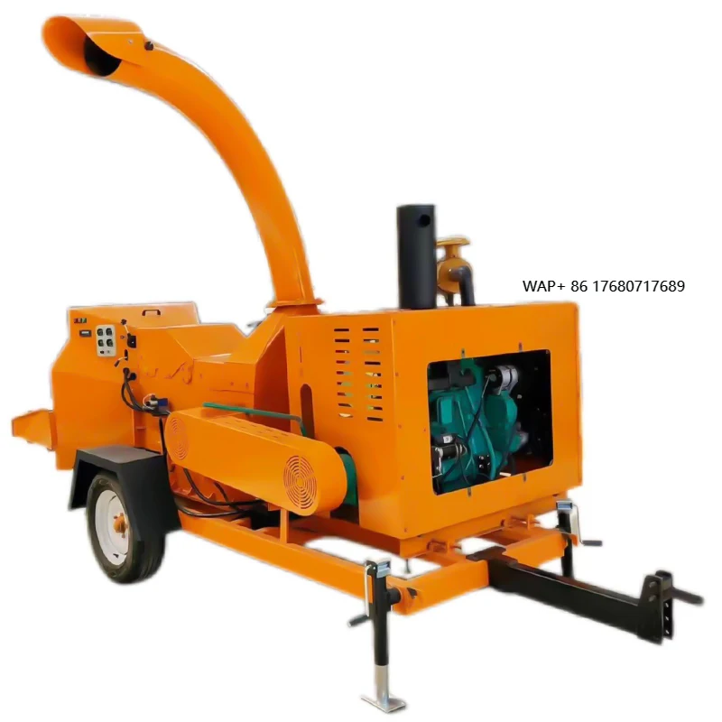 High Efficiency Mobile Branch Crusher Organic Fertilizer Wood Chipper Shredder