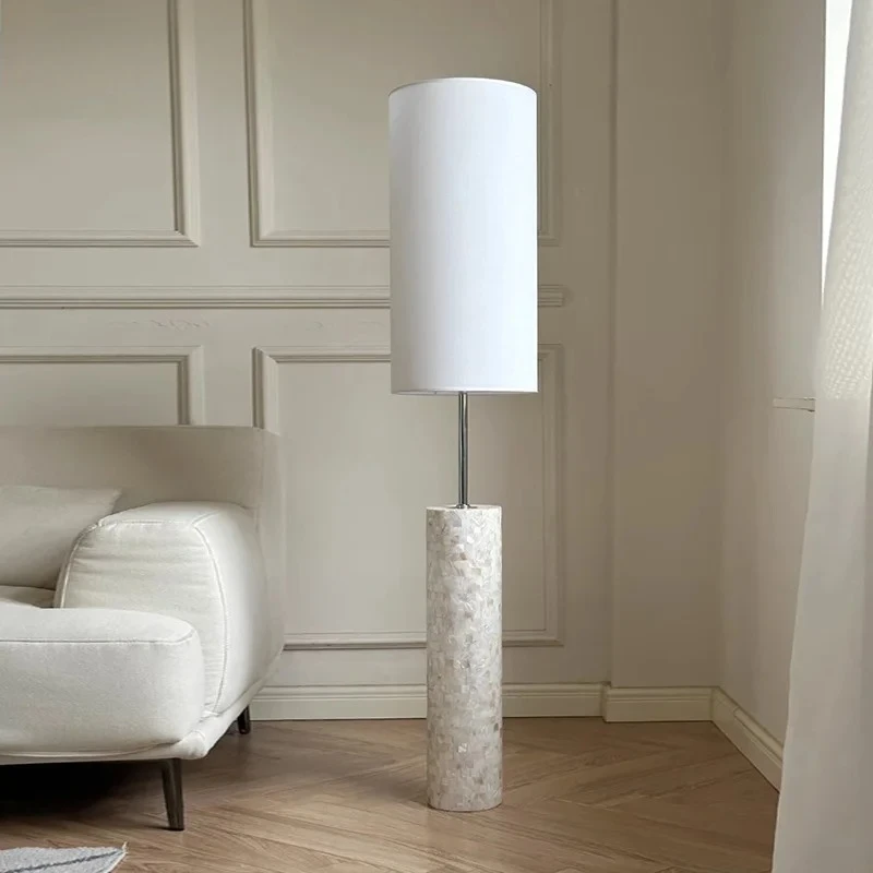 Modern Luxury Natural Shell Floor Bedroom Bed Lamp Living Room Lamp Designer's High-end Decorative Floor Lustre Lights