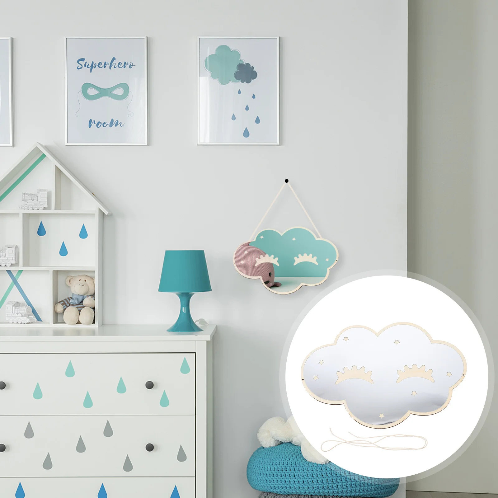 

1Set Nordic Style Mirror Creative Wall-Mounted Decorative Mirror for Bedroom Bathroom Home Makeup Studio Wall Decor