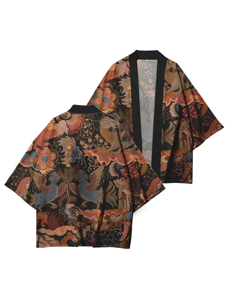 Quimono Japonês Yukata Tradicional Quimono Cardigan Praia Asiático Vestuário Quimono Japonês Moda Casual Cardigan Jacket Unisex