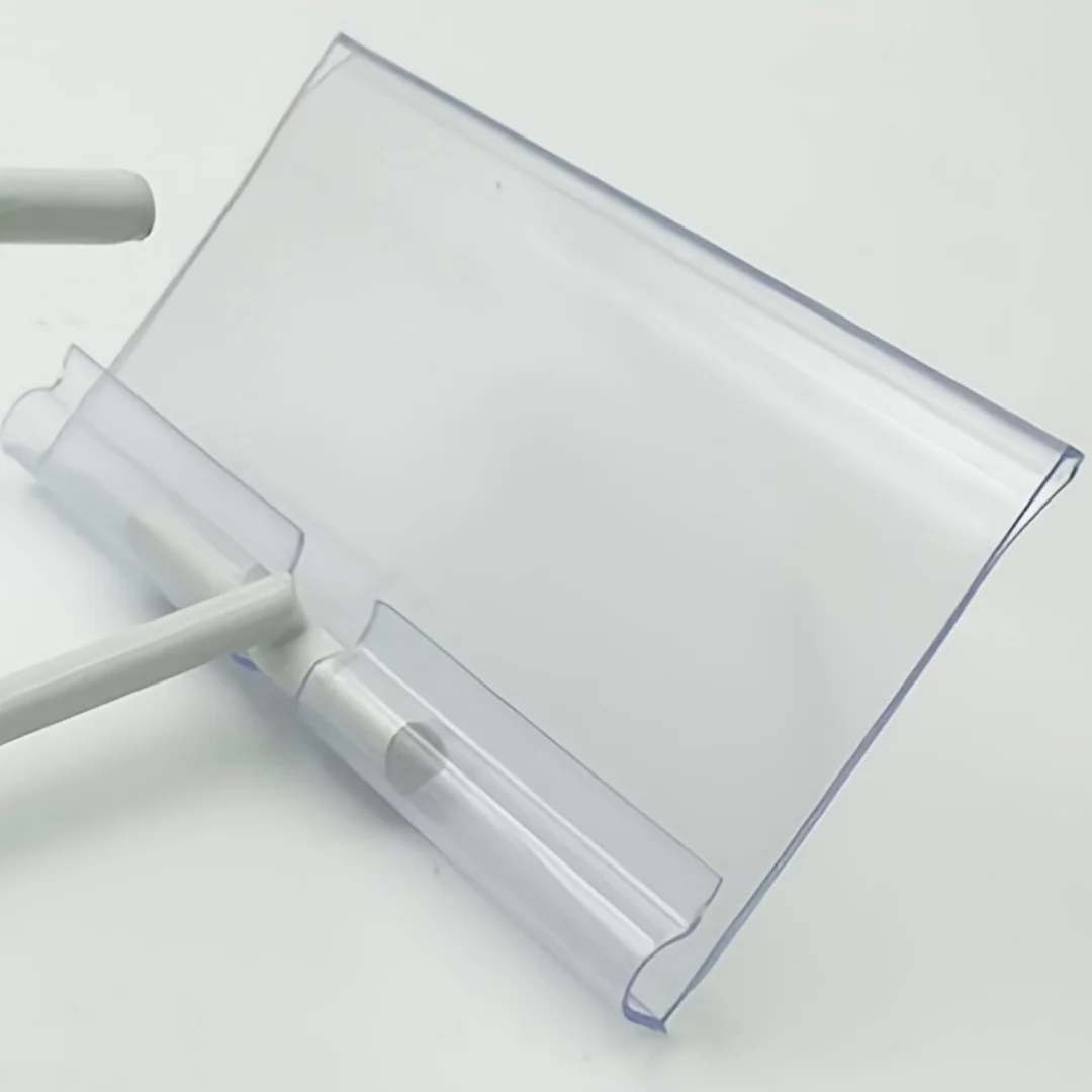 50 قطعة حامل ملصقات، حامل بطاقة السعر من البلاستيك الشفاف PVC القابل لإعادة الاستخدام، مناسب لمراكز التسوق الكبيرة والسوبر ماركت والمتاجر الصغيرة