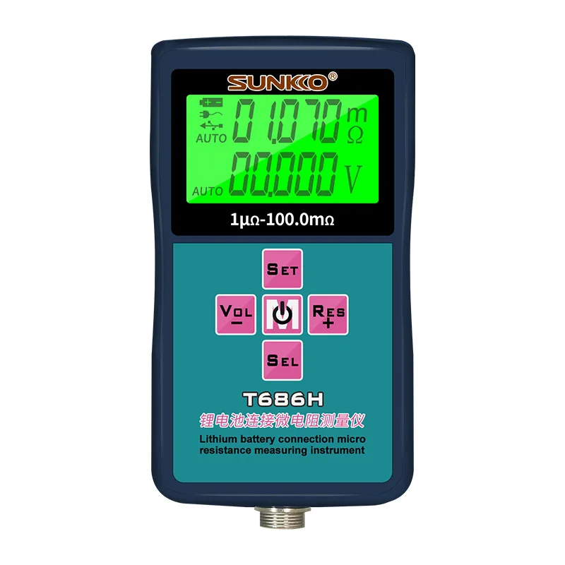 

SUNKKO T686H Lithium Battery Connection Micro Resistance Measuring Instrument DC Voltage Measurement Resistance Measurement