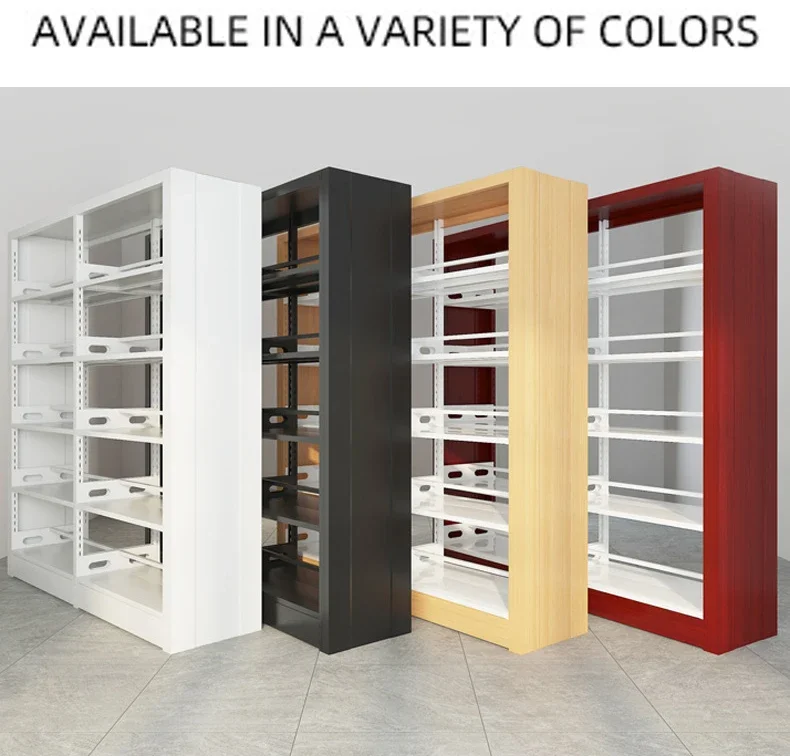 2026 Modern Design Hotsale Bookshelf Metal And Wood Library Steel Combination Bookcase For Preschool School & Living Room