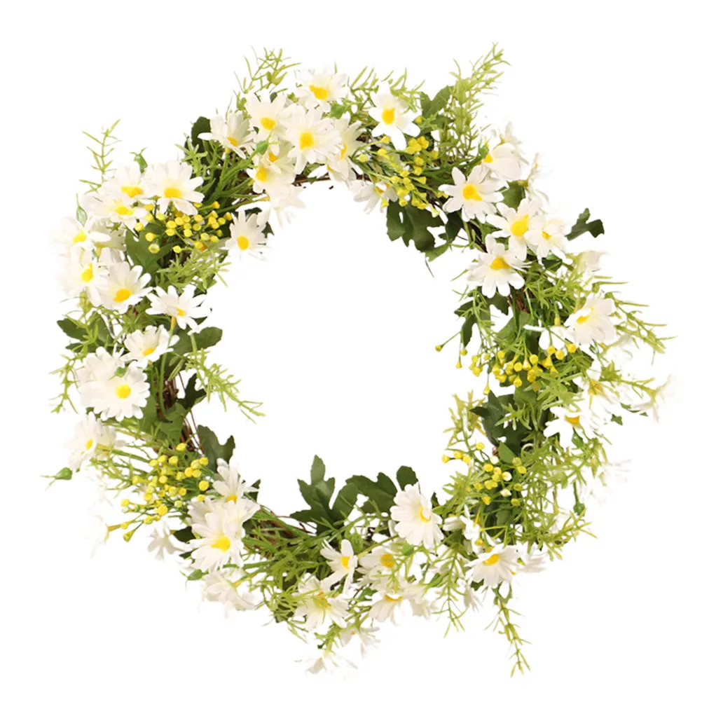 

Гирлянда из искусственных маргариток, 35 см, белая, из ткани, для декора стен, дверей, потолков на свадьбу, домашнюю вечеринку
