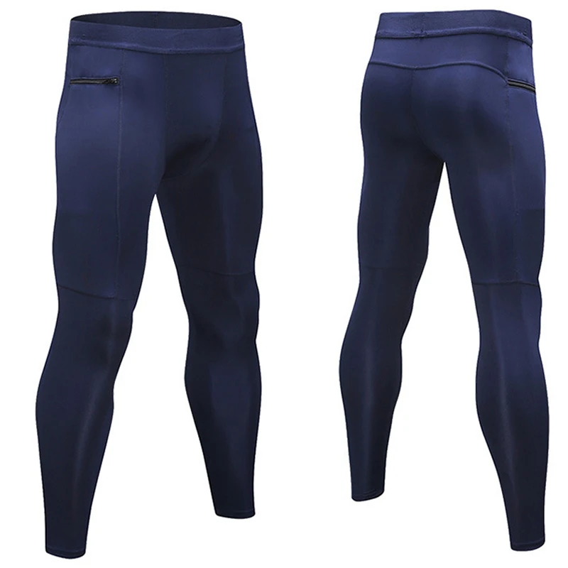 Op Maat Bedrukte Compressie Lange Leggings Comfortabel Voor Heren Mountain Fietsbroek Met Ritssluiting Voor Telefoonzak Gym Fitness Panty 'S