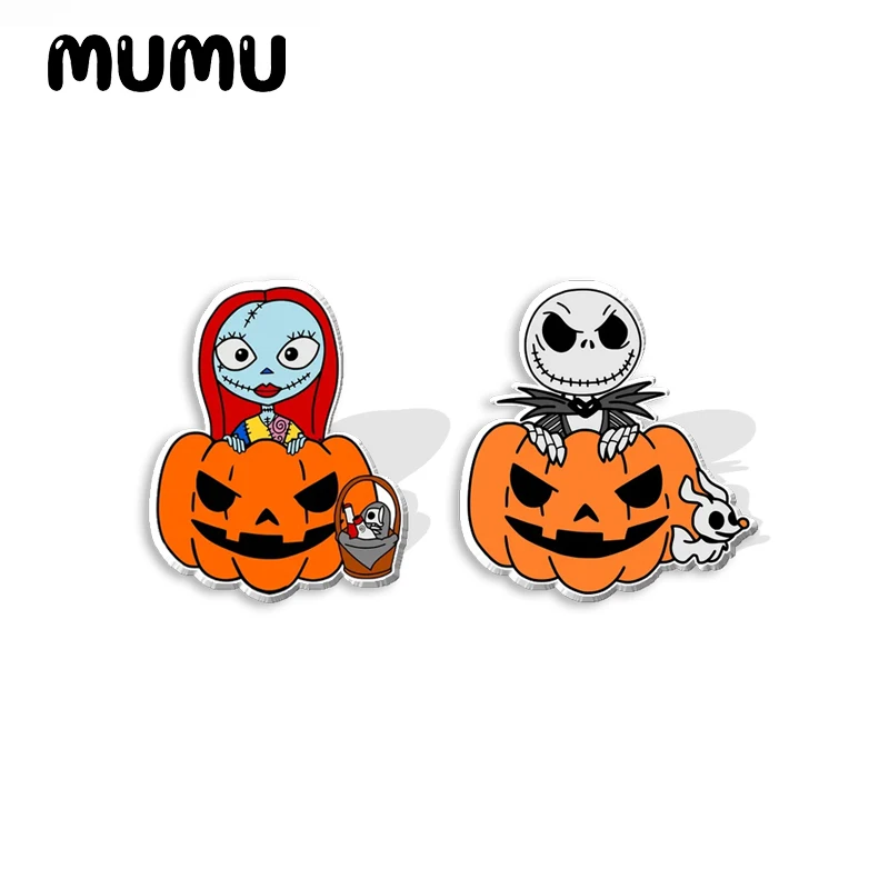 2024 New Pumpkin Jack Sally Stud Earring Halloween Epoxy Jewelry Resin Acrylic Earrings Handmade Gifts Fans