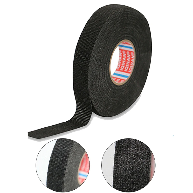 เทปผ้าติดรถยนต์กาวเทปกันความร้อน15ม./20ม. สำหรับมัดสายไฟรถยนต์เทปความร้อนไฟฟ้า8-19มม.
