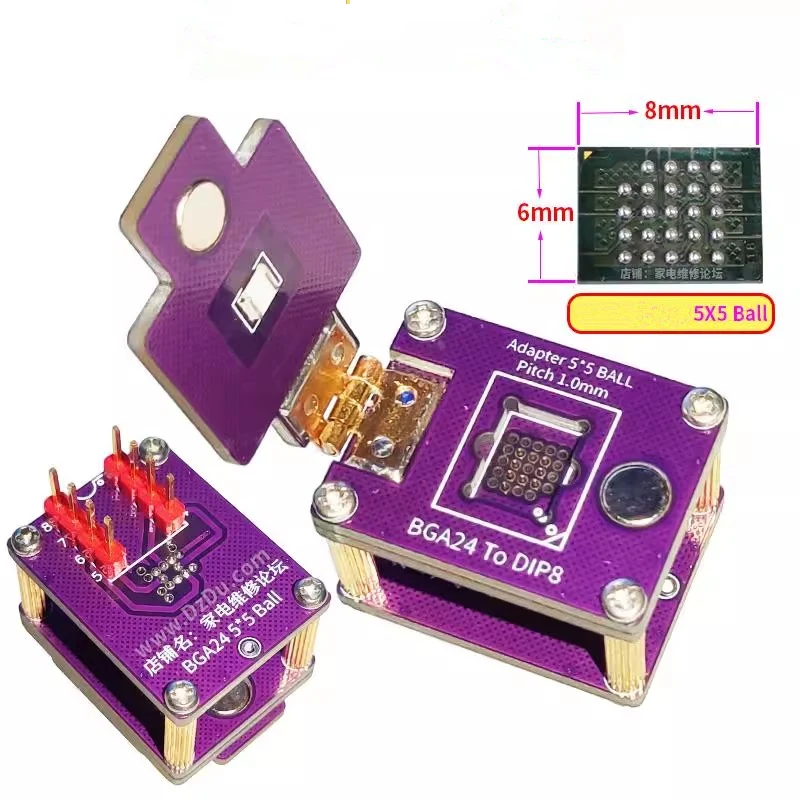 Car BGA24 to DIP8 Drogramming Adapter for Drogramming 5X5 Ball Adapter BGA24 SOP8 Read Write Adapter BGA24 5X5 Ball Adapter