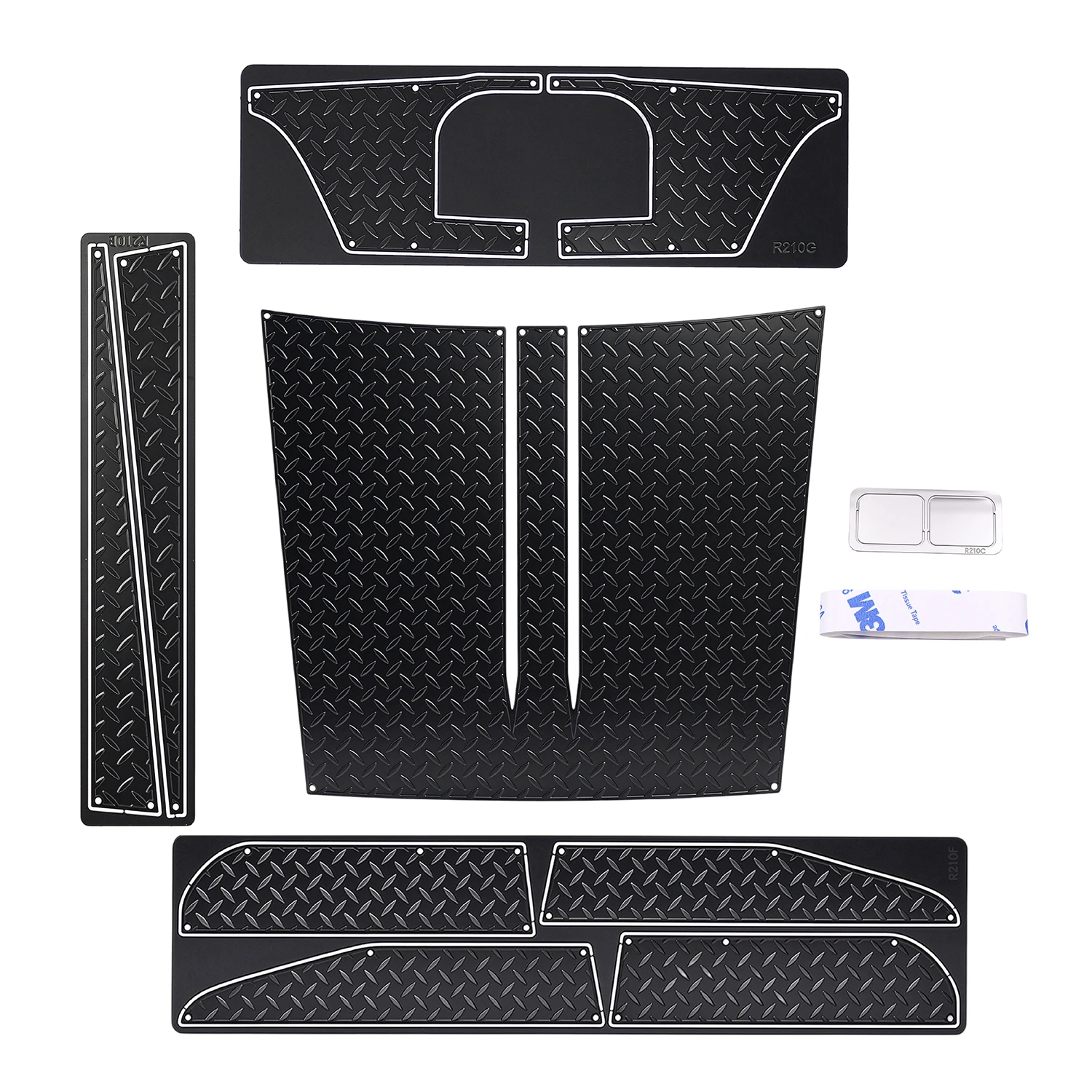 for 1/10 YK4107 Stainless Steel Snorkel/Hood/ Rearview Mirror/Fender/Rack/Diamond Panels Protection Simulated Decorations