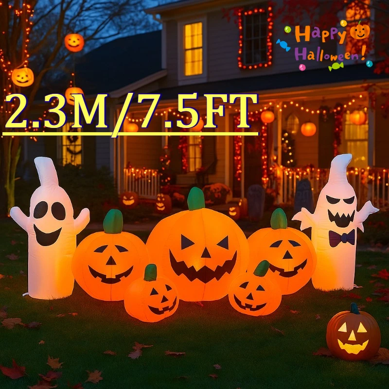 

2,3 м вечерние и праздничные украшения «сделай сам», надувные игрушки, белый призрак, тыква, напиток на Хэллоуин, поп-выдувной вечерние, праздничный декор, двор