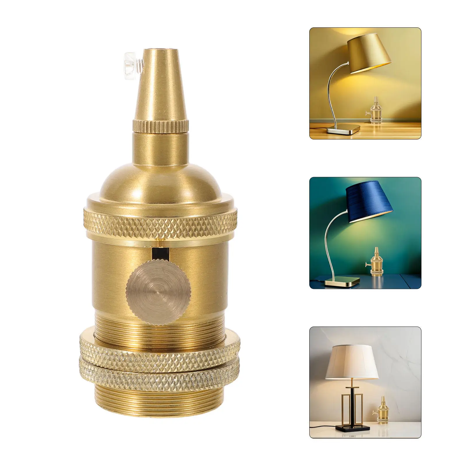 

Цоколь для лампы E27, бронзовый, винтажный стиль, металлический держатель для подвесных, настольных, напольных светильников, запасные части для DIY освещения