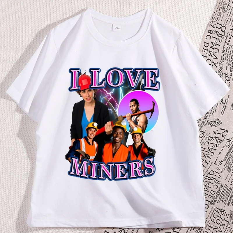 

I Love Miners Tee Shirt Casual Cotton Short Sleeve T Shirt Humor Round Neck Loose Streetwear Tshirts Man Clothing High Quality