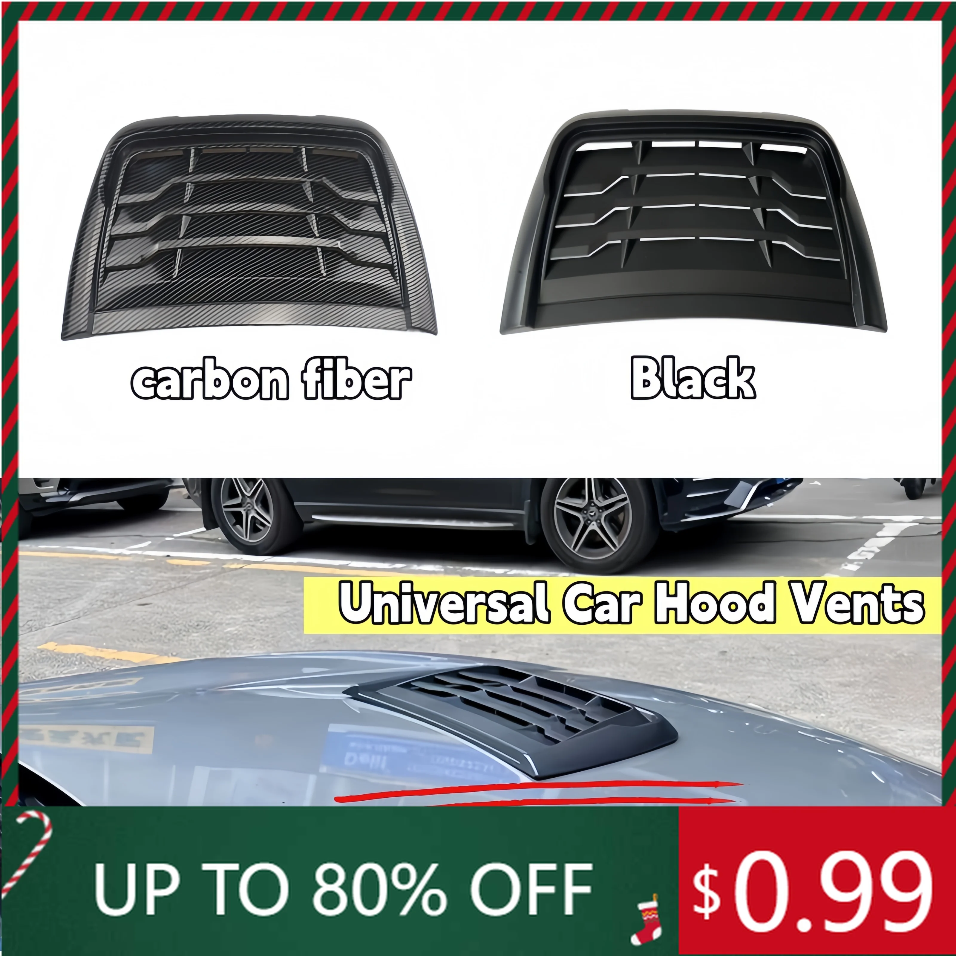 

Universal Car Hood Decorative Stickers Air Outlet Cover Decoration Trim Plastic Car Hood Scoop Fake Air Flow Interior Stickers