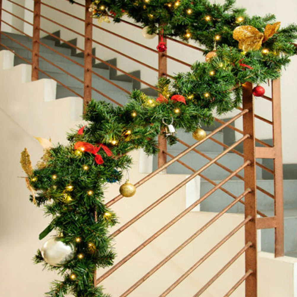 พวงหรีดหวายสำหรับตกแต่งเทศกาลการตกแต่งคริสต์มาสแบบเรียบง่ายจำลองจากต้นอ้อย