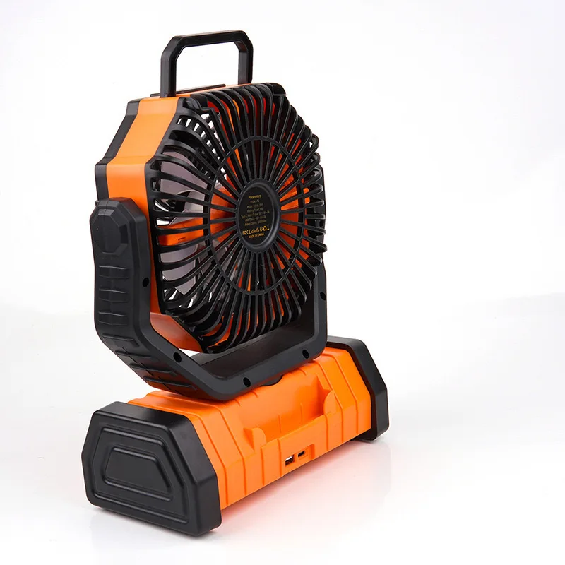 Ventilatore da campeggio all'aperto con luce, doppio gancio con telecomando, ventilatore portatile per uso domestico di grande capacità
