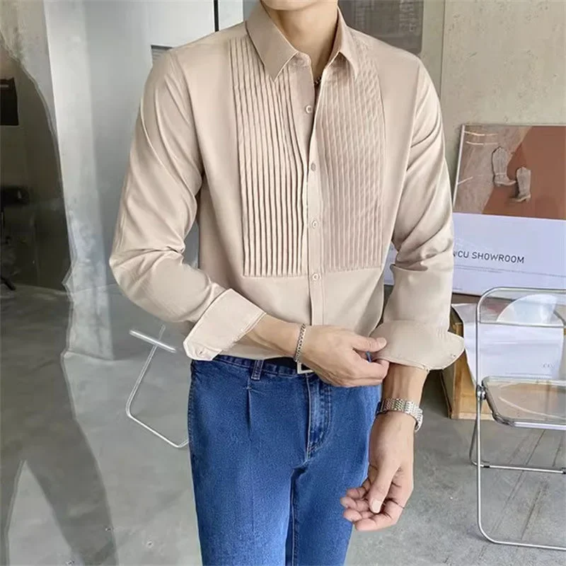 134 primavera e outono vestido formal masculino camisa francesa gravata borboleta camisa noivo melhor homem camisa de casamento desempenho banquete