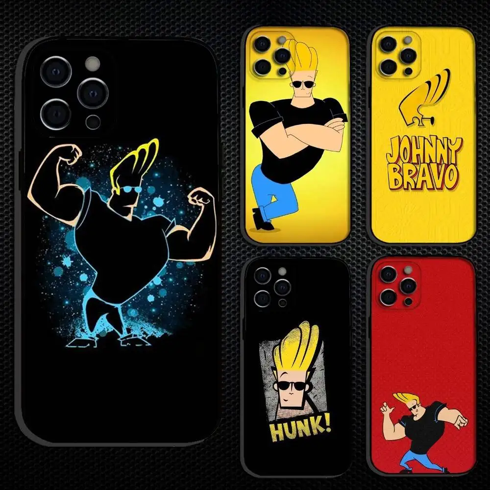 

J-Johnny B-Bravo Anime Phone Case For iPhone 16,15,14,13,12,11 Plus,Pro Max, Others Soft Black Cover