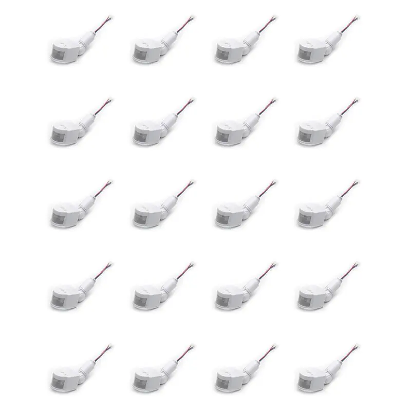 

【CHRISTMAS 】20X светодиодный датчик движения, переключатель PIR, инфракрасный детектор, автоматический детектор движения, автоматическое включение, выключение на открытом воздухе, 12 В постоянного тока, Whi