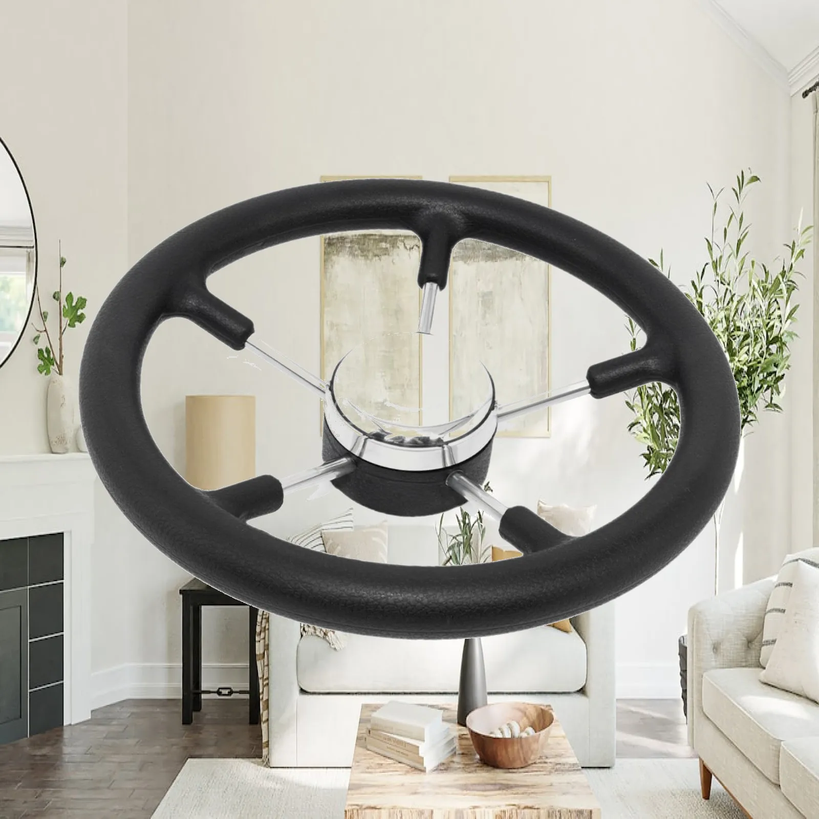 

Durable Stainless Steel 13inch Marine Steering Wheel with Stable Direction Grip for Recreational Yacht Boat Accessories