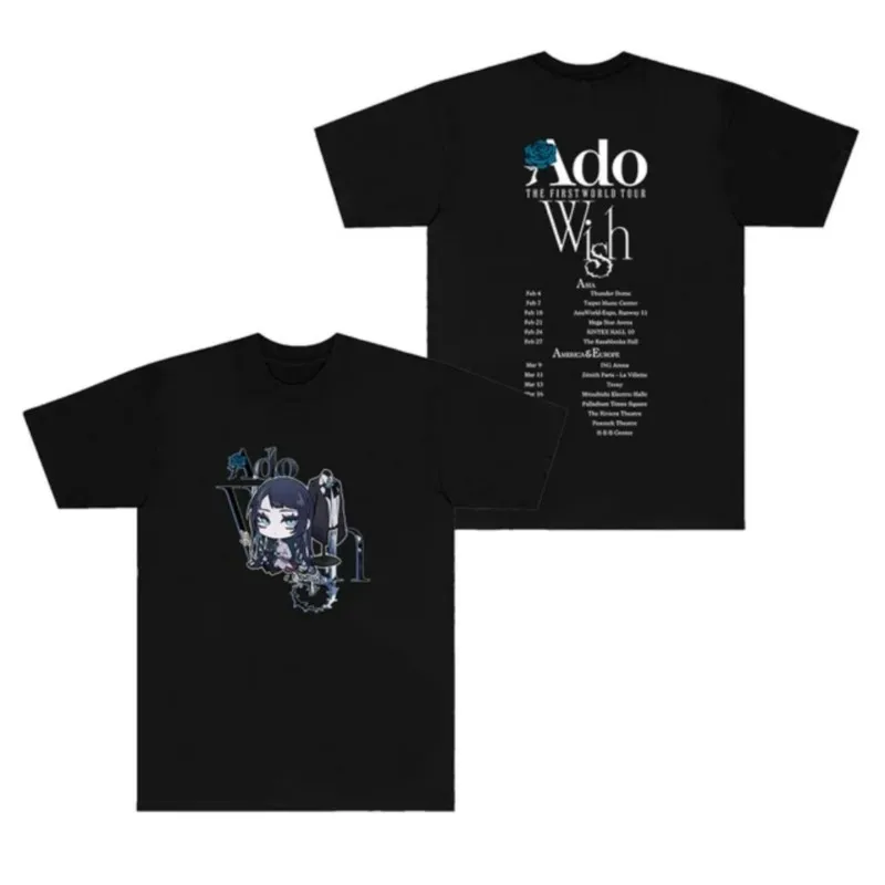 Ado Wish Merch The First World Tour T-Shirt Unisex For Women/Men Summer Casuals Short Sleeve Tee Fashion Streetwear