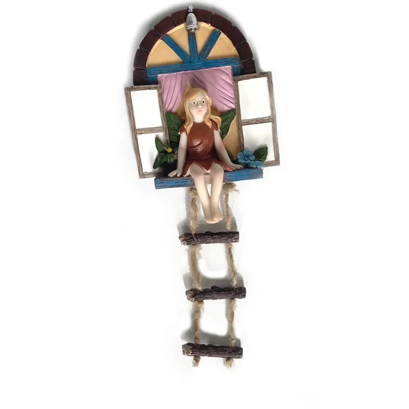 Balcony Resin Garden Decoration Outdoor Courtyard Window Princess Fairy Cute Character Door Wall Decorations Small Pendant