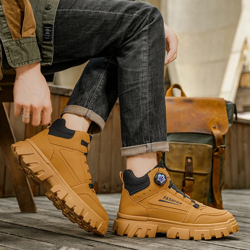 2025 Mens Boots Casual Shoes Winter Cowboy Combat Tactical Motorcycle Chelsea Ankle Leather Work Outdoor Hiking Designer Luxury