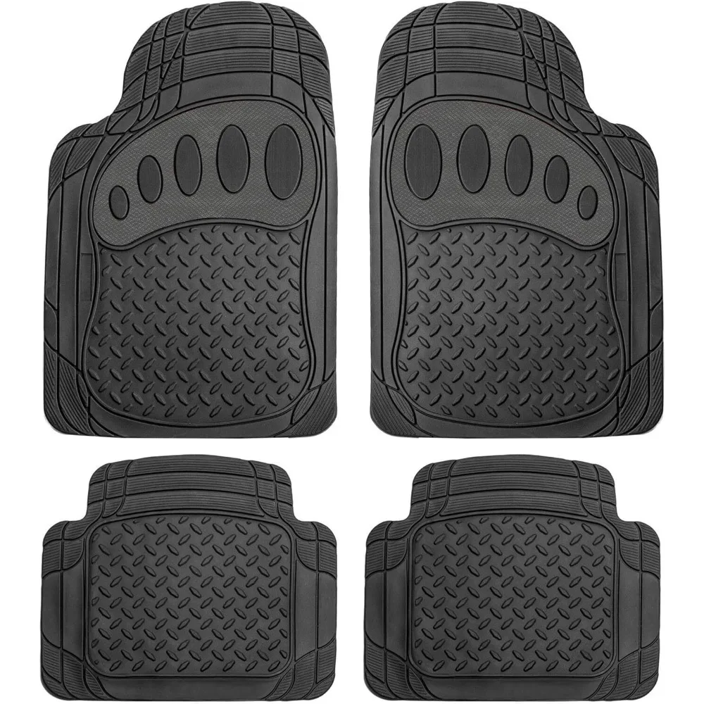 

4PCS Rubber Car Floor Mats Fit Heavy Duty All Weather Mats Set UNIVERSAL FIT