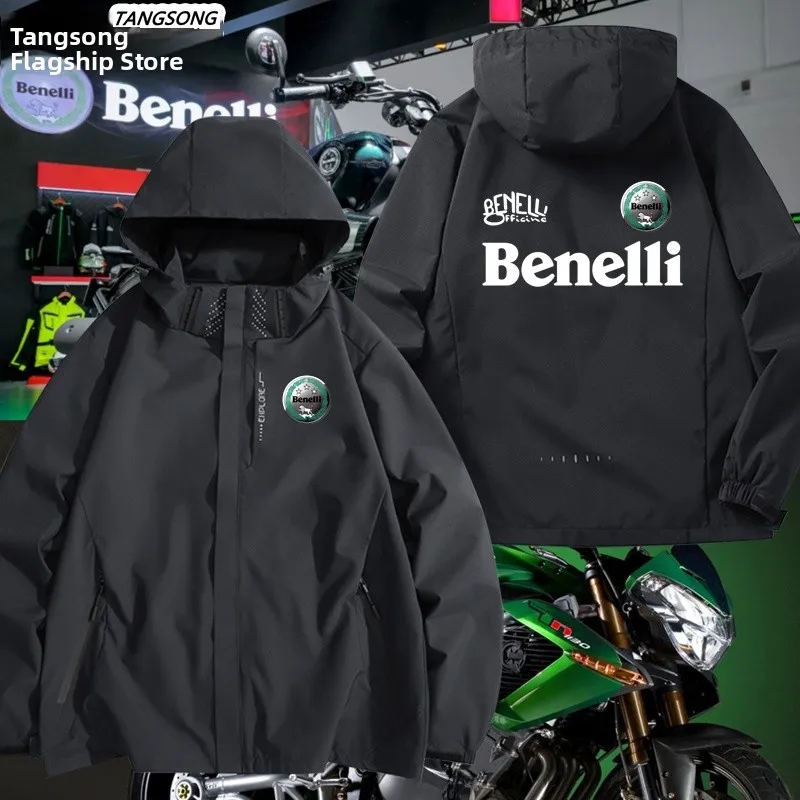 

Мотоциклетная куртка Benelli Youth Lion Tee-in-One с капюшоном, весна-осень-зима, повседневная модная куртка из полиэстера и нейлона