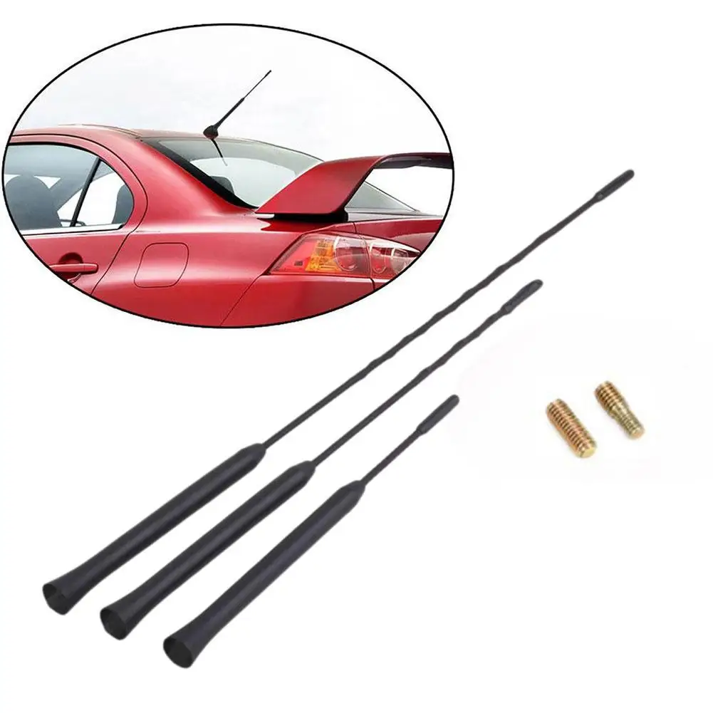 

1pc 9inch/11inch/16inch Length Car Antenna Rubber Replacement Most Fit Cars Universal Secure AM-FM Model Screws Signals S1X6