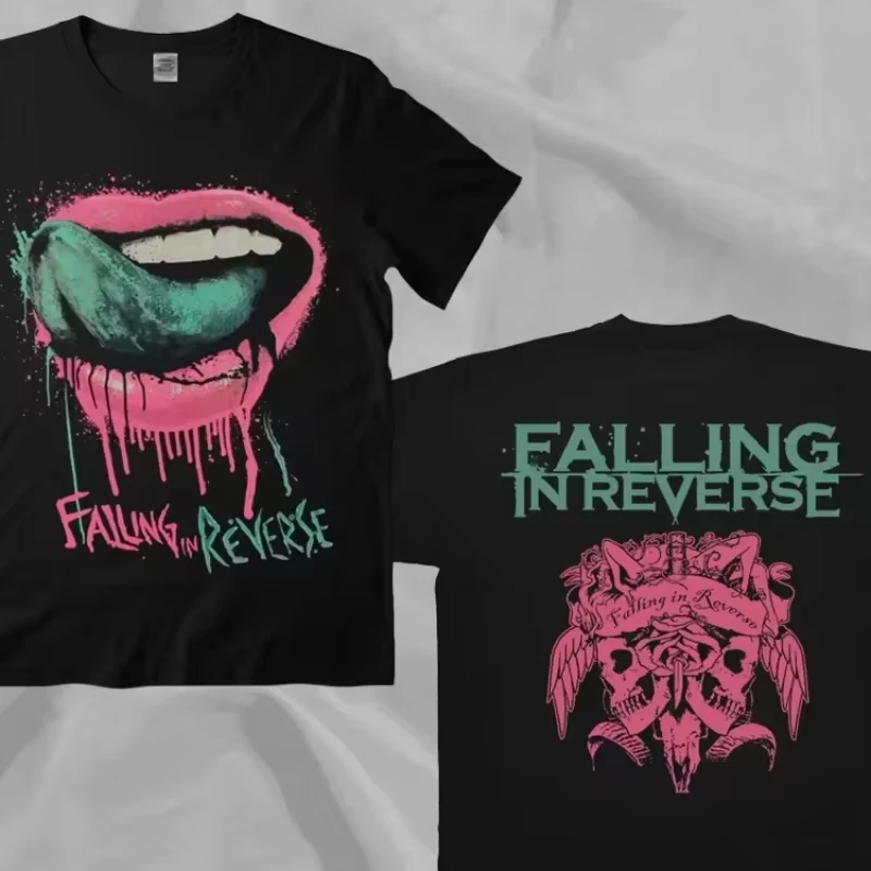 

2025 Ins Falling in Reverse Band T-shirt Short Sleeve Cotton Summer Tshirts Hip Hop Men Women Clothes Fans Tee Tops Unisex