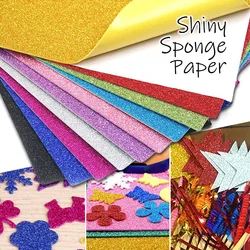 10szt Gruby papier A4 Gold Powder Glitter EVA Foam Paper Shining Soft Color Papers Kids Handmade DIY Scrapbooking Craft Decor Sticker